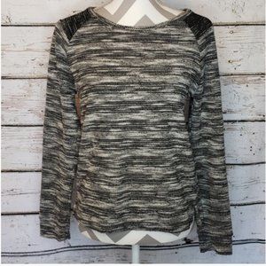 Banana Republic Tweed Black Gray Sweater Medium